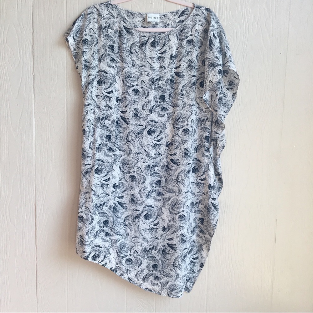 Reiss Silk Abstract Asymmetric Dress
